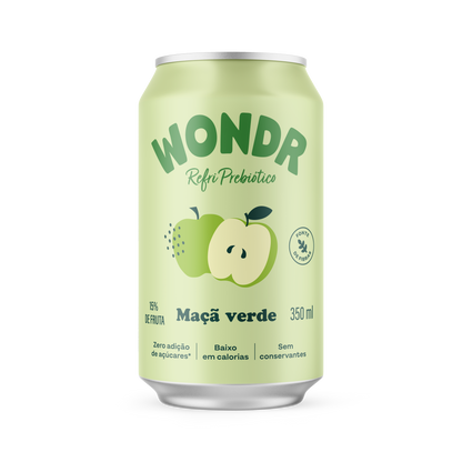 REFRIGERANTE WONDR MAÇÃ VERDE 350ML