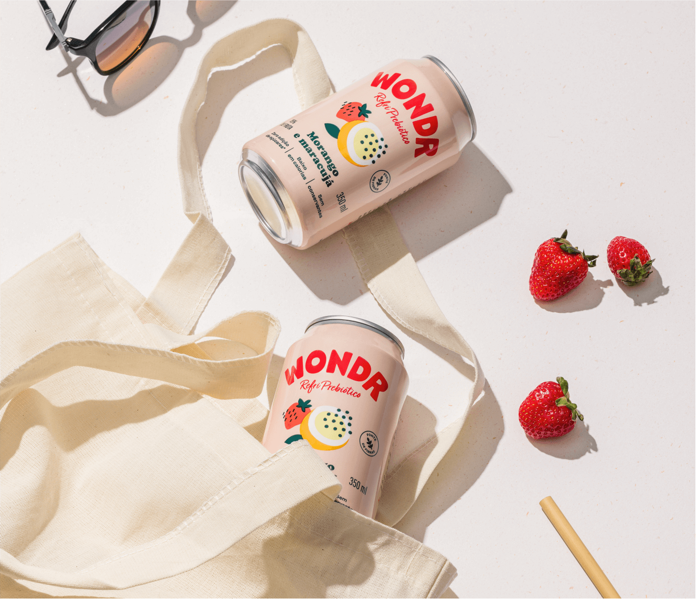 REFRIGERANTE WONDR MORANGO E MARACUJÁ 350ML