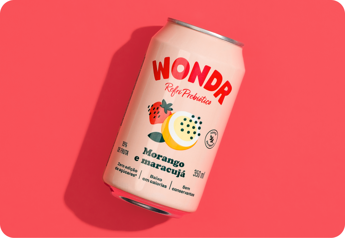 Lata de Wondr Morango e Maracujá